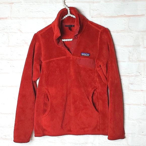 Patagonia retool snap-t fleece pullover red sweatshirt outerwear HTF XS - Picture 2 of 9